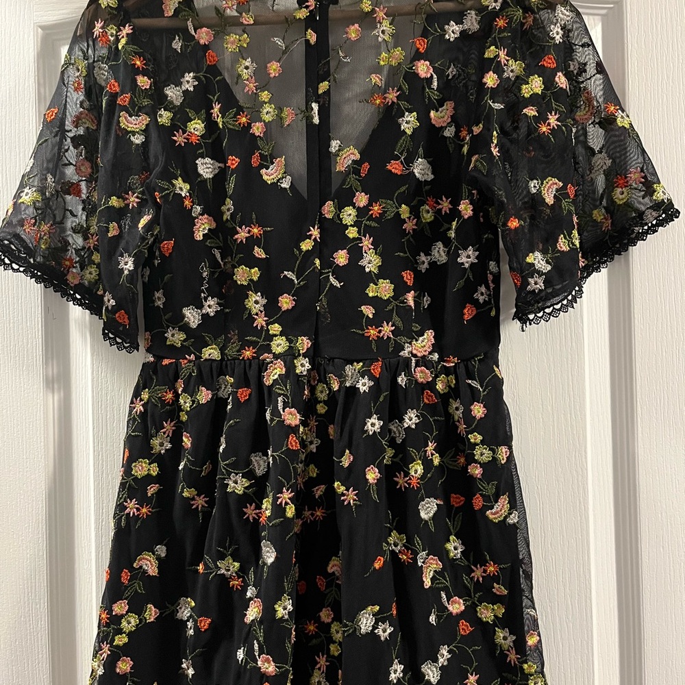 Floral Embroidered Lace Romper